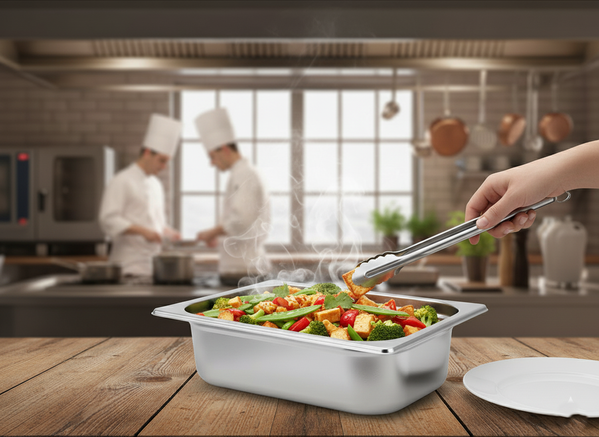 Gastronorm Pan( GN Pan)with Lid – 100mm Depth (1/4 Size)