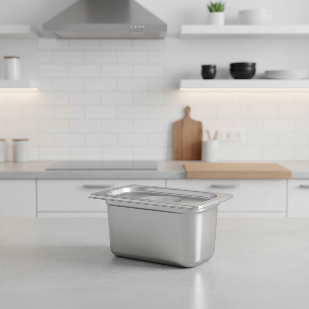 Gastronorm Pan(GN Pan) with Lid – 100mm Depth (1/9 Size)