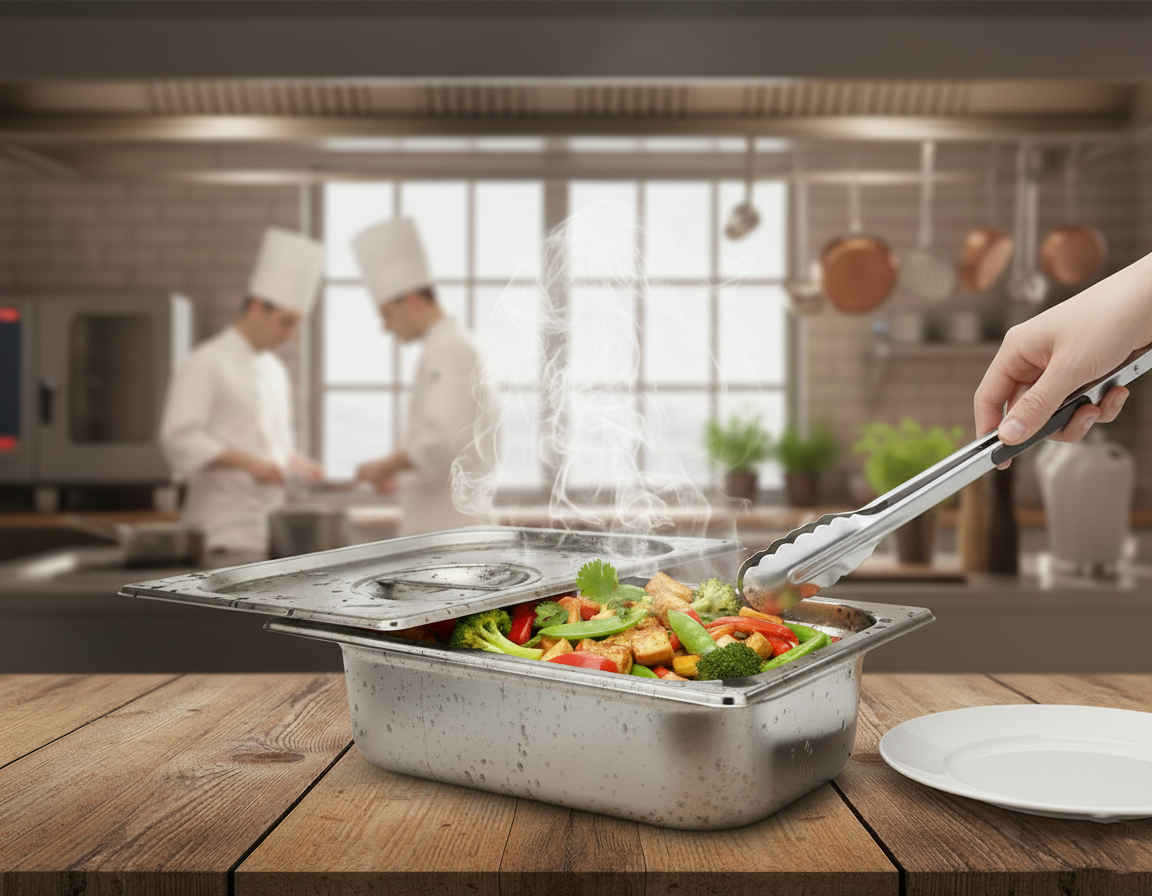 Gastronorm Pan (GN Pan) with Lid – 100mm Depth (1/2 Size)