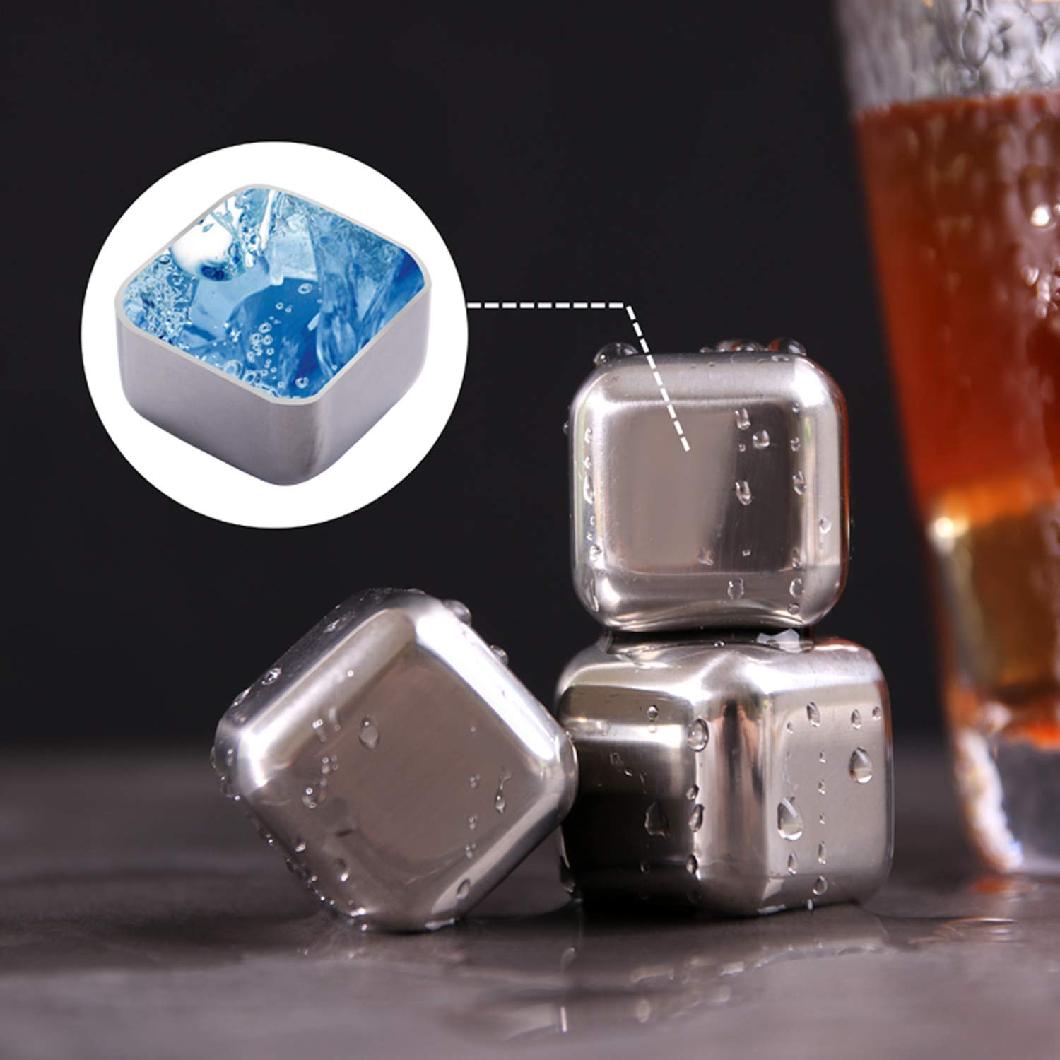 Stainless Steel Ice Cubes Set of 4 pieces