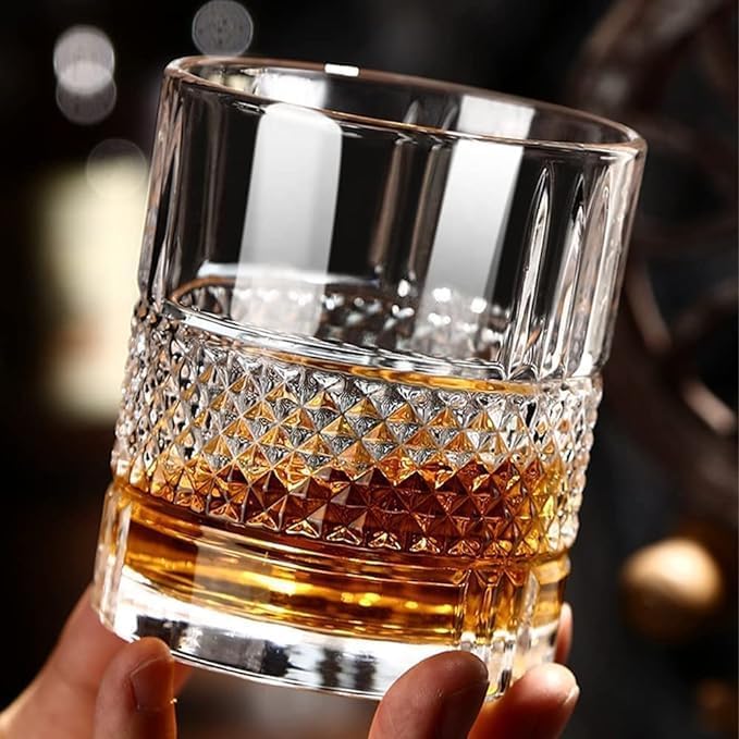 Premium Crystal Whiskey Glasses – 300 ml (Set of 6)