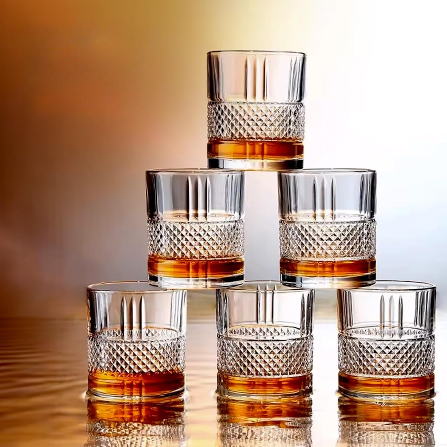 Premium Crystal Whiskey Glasses – 300 ml (Set of 6)