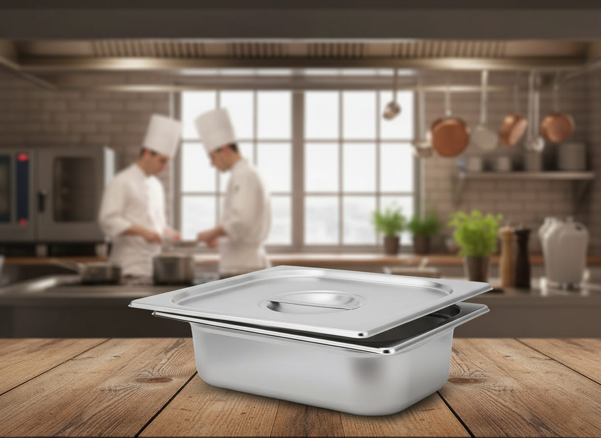 Gastronorm Pan( GN Pan)with Lid – 100mm Depth (1/4 Size)