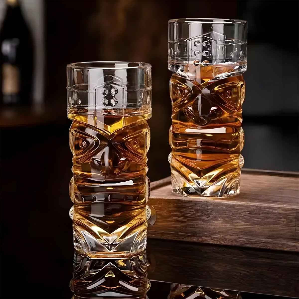 Tiki Face Highball Glasses set of 6