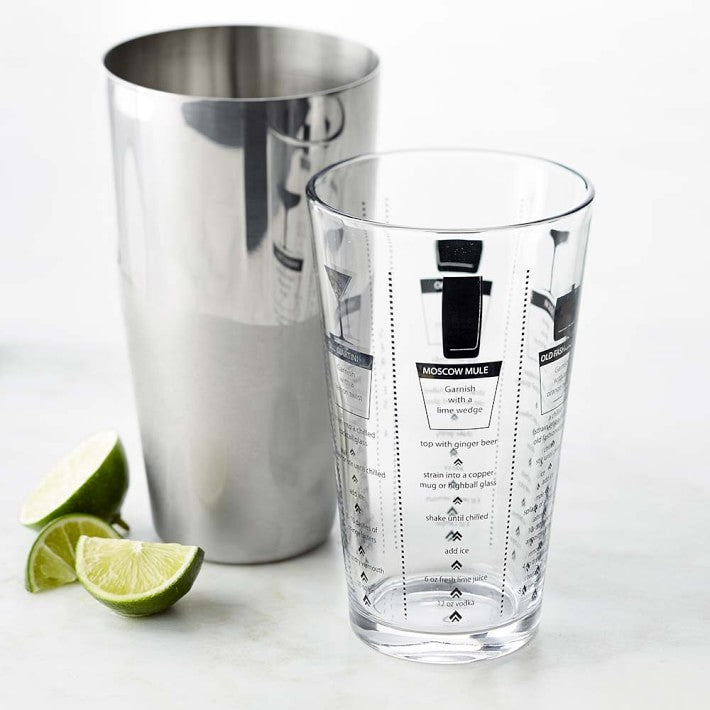 Boston Shaker with Recipe Glass