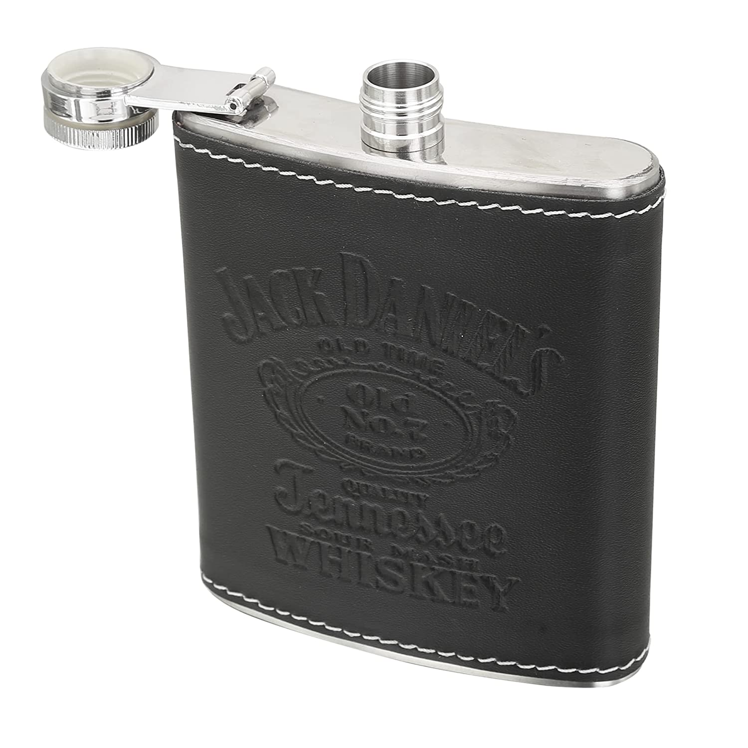 Premium Leather-Stitched Hip Flask – 8oz / 230ml (1piece)