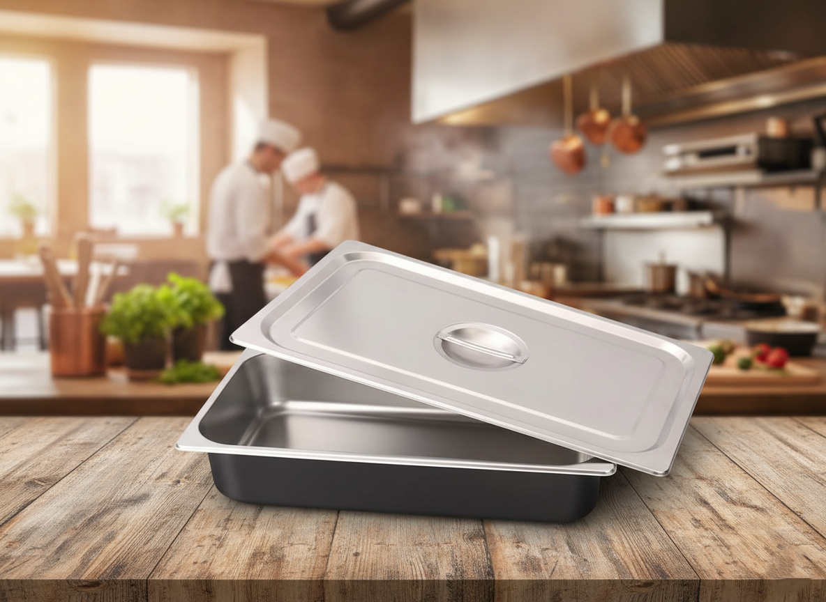 Gastronorm Pan (GN Pan) with Lid – 100mm Depth (1/1)