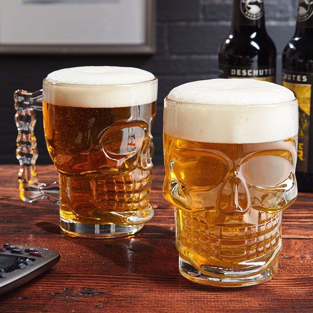 Skull Beer Mug Glass set of 6